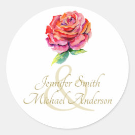 寛大な赤いローズウォーターの色の金ゴールド結婚 ラウンドシール