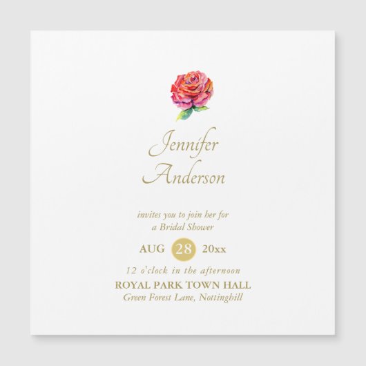 寛大な赤ローズウォーター色金ゴールドブライダルシャワー (正面)