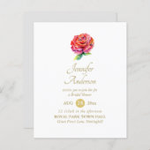 寛大な赤ローズウォーター色金ゴールドブライダルシャワー (正面/裏面)