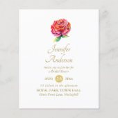 寛大な赤ローズウォーター色金ゴールドブライダルシャワー (正面)