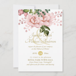 寛大な赤面ピンク金ゴールドバラブーケリハーサル