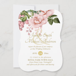 寛大な赤面ピンク金ゴールドバラブーケ結婚ス