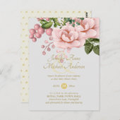 寛大な赤面ピンク金ゴールドローズブーケベビーシャワー ポストカード (正面/裏面)