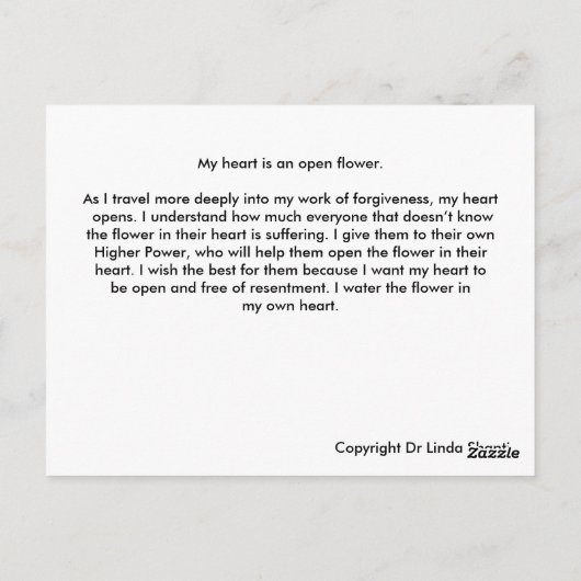 寛容な花肯定 ポストカード (裏面)