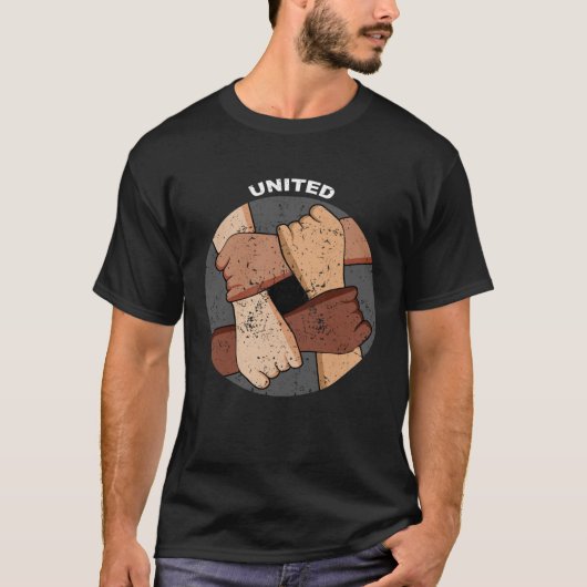 寛容統一された人シンプル間の人シンプル間の人種差別 Tシャツ (正面)