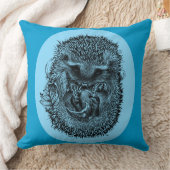 寝ているアナグマ付きの大きなブルースロークッション クッション (ブランケット)