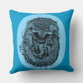 寝ているアナグマ付きの大きなブルースロークッション クッション (裏面)