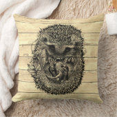 寝ているアナグマ付き流木投げクッション クッション (ブランケット)