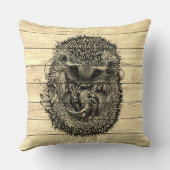 寝ているアナグマ付き流木投げクッション クッション (裏面)