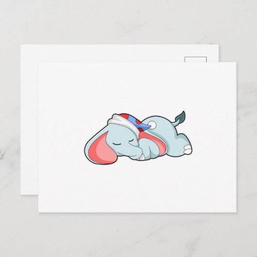 寝ているスリーピーヘッドの象 ポストカード (正面/裏面)