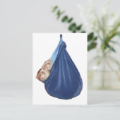 寝ているバッグ葉書のフェレット ポストカード (スタンド正面)