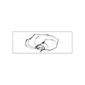 寝ている猫の線画アート セルフインキングスタンプ (デザイン)