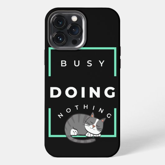 寝ている猫忙しは何もしない iPhoneケース (裏面)