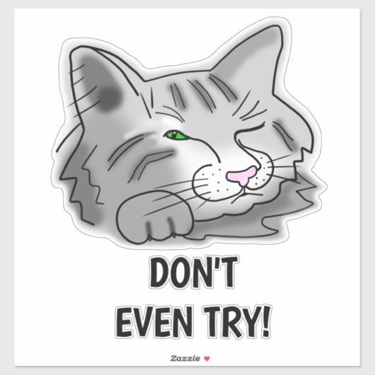 寝ている猫、諦めろ! シール (シート)