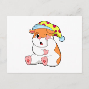 寝ているSleepyheadとハムスター ポストカード