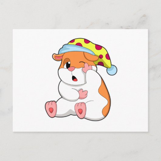 寝ているSleepyheadとハムスター ポストカード (正面)