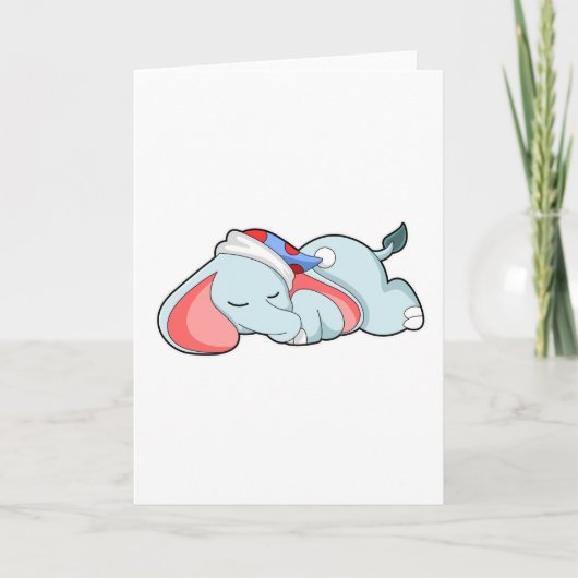寝ているSleepyheadと象 カード (正面)