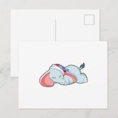 寝ているSleepyheadと象 ポストカード (正面/裏面)