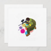 「寝てると怪我する」ペイントボールプレーヤーマーカーギフト 招待状 (正面/裏面)