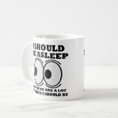 寝てるはず Funny Mug or Travel Mug コーヒーマグカップ (正面左)