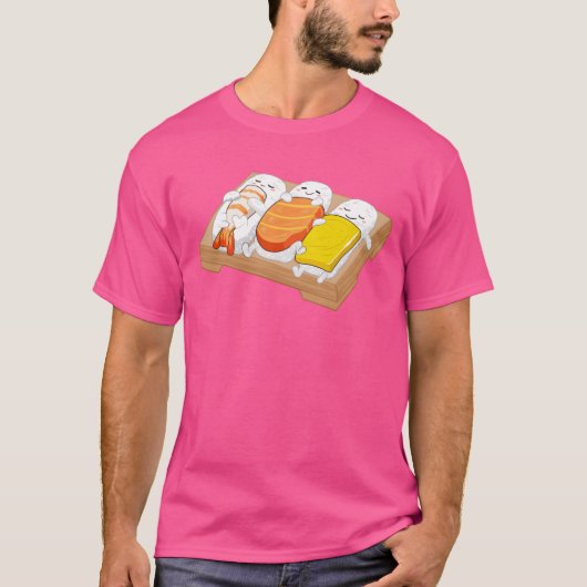 寝てる寿司ギフト 愛する寿司ロール 日本料理 Tシャツ (正面)