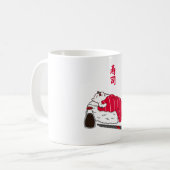 寝てる猫のマグロ寿司 コーヒーマグカップ (正面左)