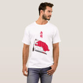 寝てる猫のマグロ寿司  Tシャツ (正面フル)