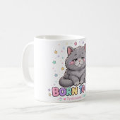 寝るために生まれた かわいい猫 コーヒーマグカップ (正面左)