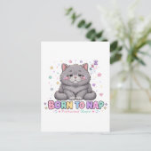 寝るために生まれた かわいい猫 ポストカード (スタンド正面)