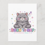 寝るために生まれた かわいい猫 ポストカード (正面)