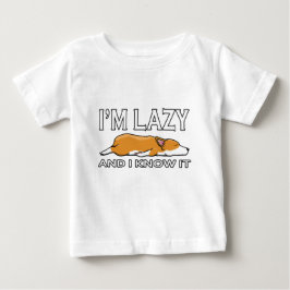 寝るのが好きなコーギー犬の面白いデザイン ベビーTシャツ