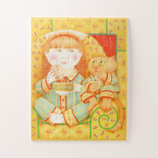 寝る前のおやつ 11"x14" 大きなピースのパズル ジグソーパズル (縦)