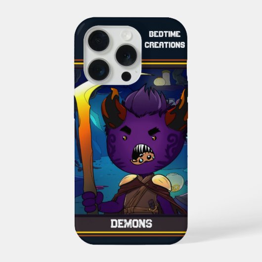 寝る前の創造 デーモンが支配する! iPhoneケース (裏面)