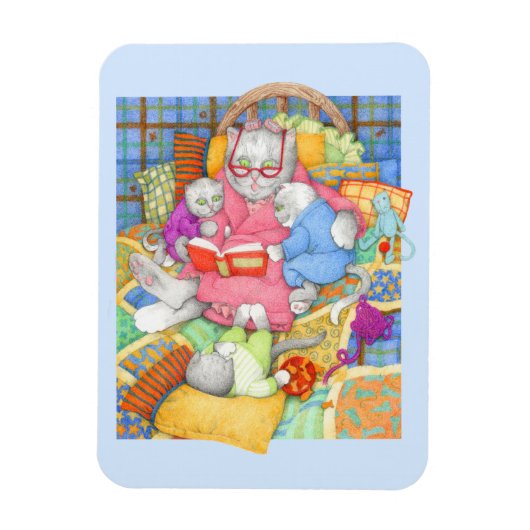 寝る前の物語 3x4 フレキシブルマグネット - 青 マグネット (縦)