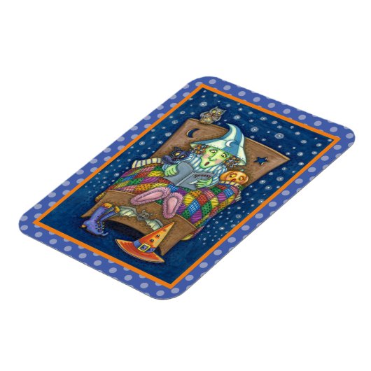 寝る時の話不気味をする魔女ハロウィーン マグネット (左側)