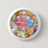 寝る時間の物語 ラウンドボタン - 白 缶バッジ (正面)