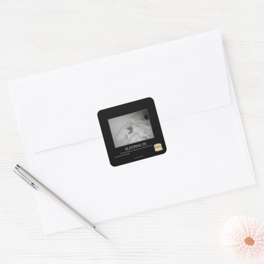 寝る スクエアシール (封筒)