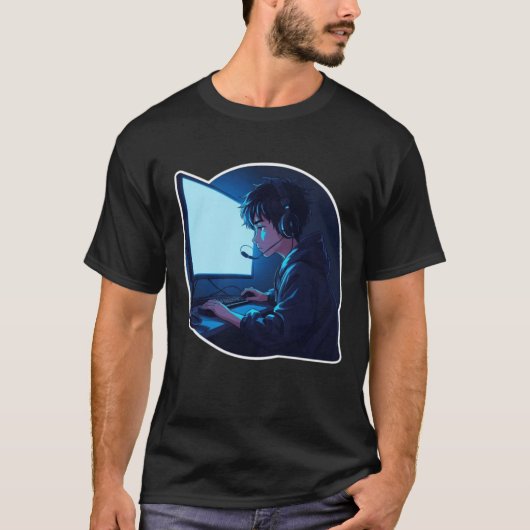 寝不足ゲーマー - 深夜ゲーミングデザイン Tシャツ (正面)