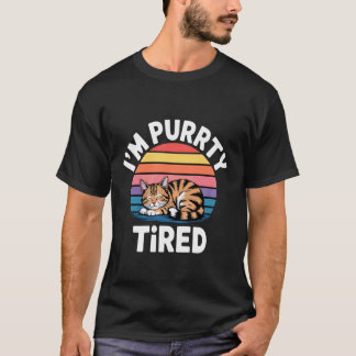 寝不足ニャン 眠い猫 猫だるま 猫の疲れ ねこ ネコ Tシャツ