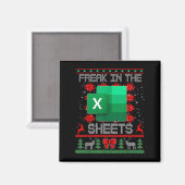 寝具の中の変人Excelスプレッドシート みにくいクリスマス マグネット (正面/裏面)