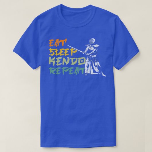 寝剣道食べ侍カタナ日本武術芸術 Tシャツ (デザイン正面)