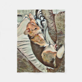 寝台のウェルシュコーギー フリースブランケット