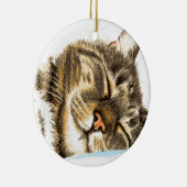 寝台の猫 セラミックオーナメント (右)