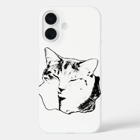 寝台猫モノクロケース Case-Mate iPhoneケース (裏面)