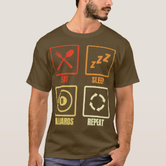 寝台食べビリヤード繰り返し Tシャツ