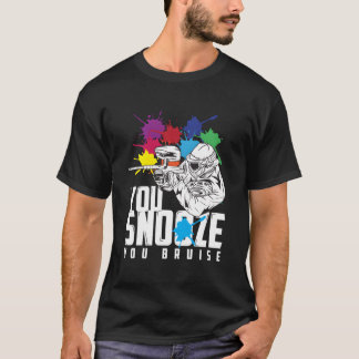 寝坊すれば打たれる ペイントボール Tシャツ