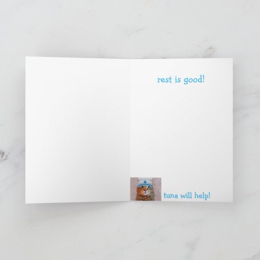 寝坊の怠け猫が元気になる カード (内部)