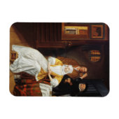 寝室で若い婦人を訪れる医者(油 マグネット (横)