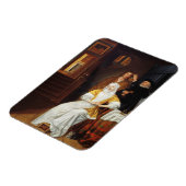 寝室で若い婦人を訪れる医者(油 マグネット (左側)