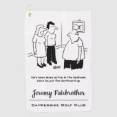 寝室にダーツボード。漫画おもしろい ゴルフタオル (正面)